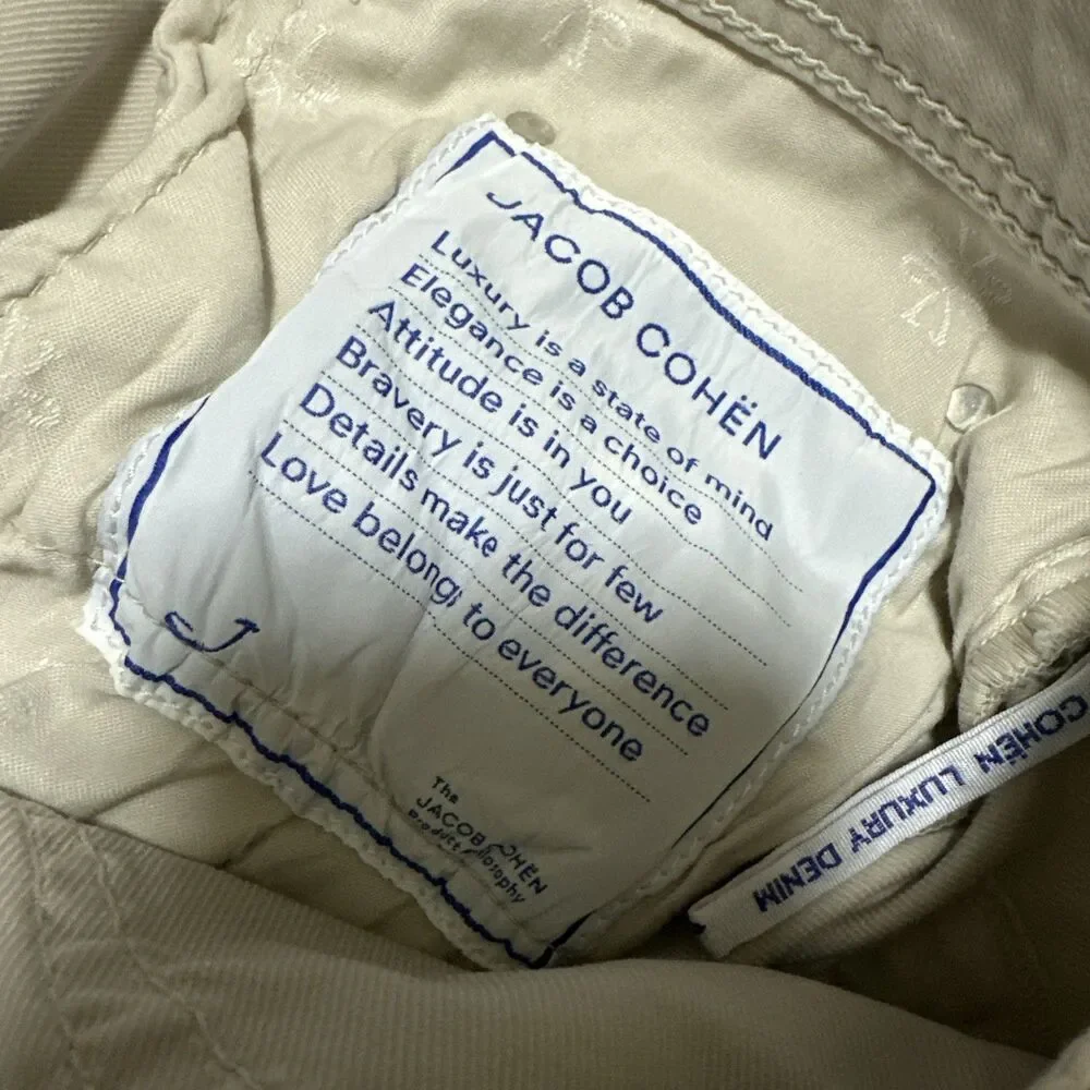 Luxury Jacob Cohen Beige Chino Pants Rare Retro Size 32